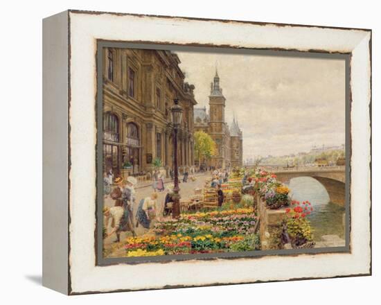 The Parisian Flower Market-Marie Francois Firmin-Girard-Framed Premier Image Canvas