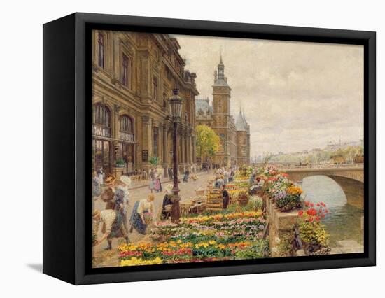 The Parisian Flower Market-Marie Francois Firmin-Girard-Framed Premier Image Canvas