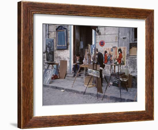 The Parisians: Artists on Place du Terte Near Sacre Coeur Montmartre-Alfred Eisenstaedt-Framed Photographic Print