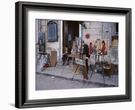 The Parisians: Artists on Place du Terte Near Sacre Coeur Montmartre-Alfred Eisenstaedt-Framed Photographic Print