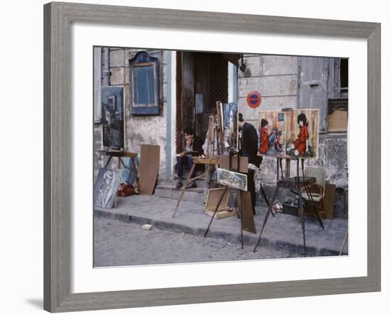 The Parisians: Artists on Place du Terte Near Sacre Coeur Montmartre-Alfred Eisenstaedt-Framed Photographic Print