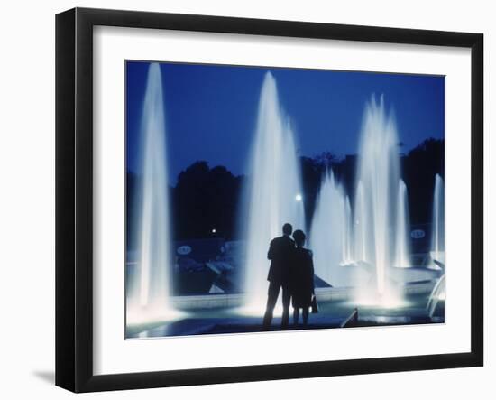 The Parisians: Jardins du Trocadero Fountains at Night-Alfred Eisenstaedt-Framed Photographic Print