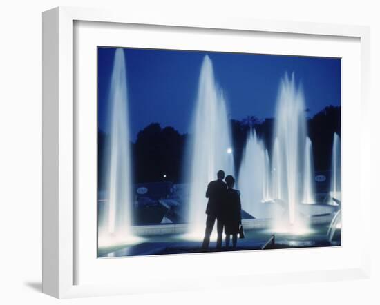 The Parisians: Jardins du Trocadero Fountains at Night-Alfred Eisenstaedt-Framed Photographic Print