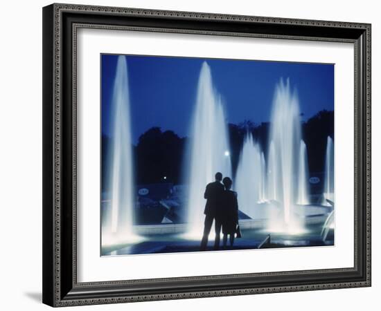 The Parisians: Jardins du Trocadero Fountains at Night-Alfred Eisenstaedt-Framed Photographic Print