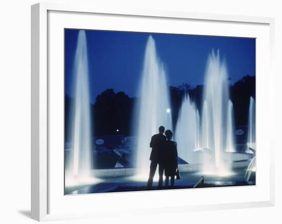 The Parisians: Jardins du Trocadero Fountains at Night-Alfred Eisenstaedt-Framed Photographic Print