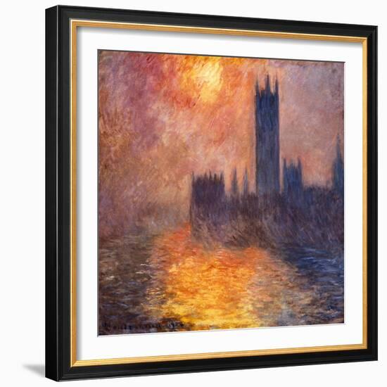 The Parliament Building in London During Sunset, 1904-Claude Monet-Framed Giclee Print