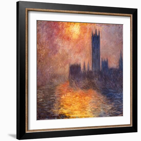 The Parliament Building in London During Sunset, 1904-Claude Monet-Framed Giclee Print