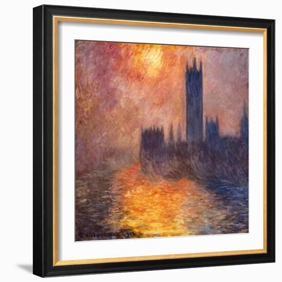 The Parliament Building in London During Sunset, 1904-Claude Monet-Framed Giclee Print