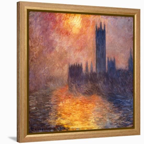 The Parliament Building in London During Sunset, 1904-Claude Monet-Framed Premier Image Canvas