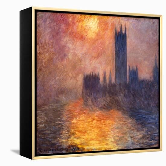 The Parliament Building in London During Sunset, 1904-Claude Monet-Framed Premier Image Canvas