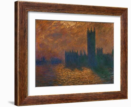 The Parliament in London, Stormy Sky-Claude Monet-Framed Giclee Print