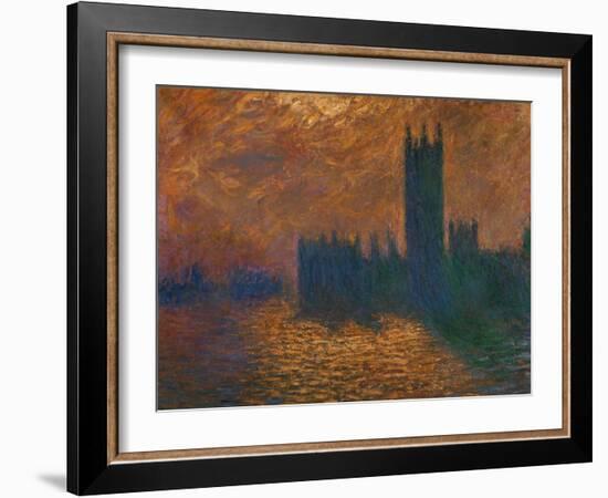 The Parliament in London, Stormy Sky-Claude Monet-Framed Giclee Print