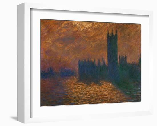 The Parliament in London, Stormy Sky-Claude Monet-Framed Giclee Print