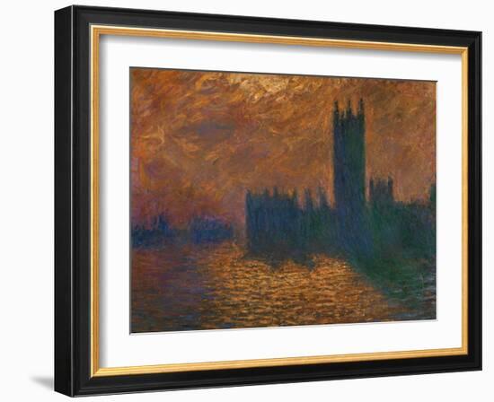 The Parliament in London, Stormy Sky-Claude Monet-Framed Giclee Print