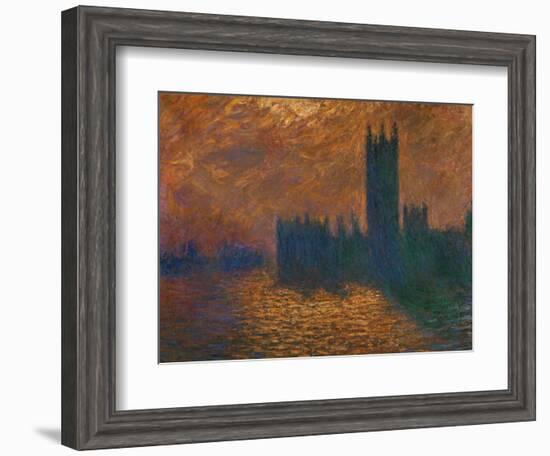 The Parliament in London, Stormy Sky-Claude Monet-Framed Giclee Print