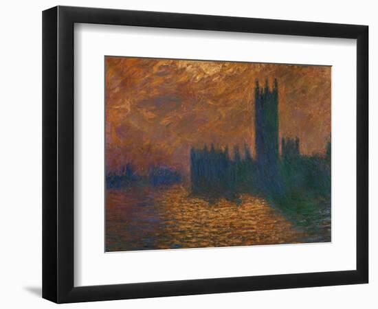 The Parliament in London, Stormy Sky-Claude Monet-Framed Giclee Print