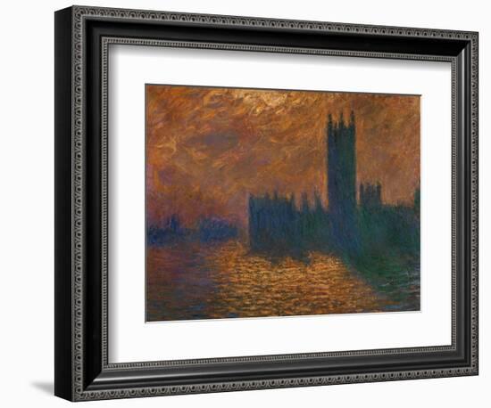 The Parliament in London, Stormy Sky-Claude Monet-Framed Giclee Print