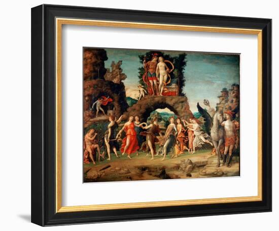The Parnassus (Apollo and the Nines Muses) (Tempera and Gold on Canvas, 1497)-Andrea Mantegna-Framed Giclee Print