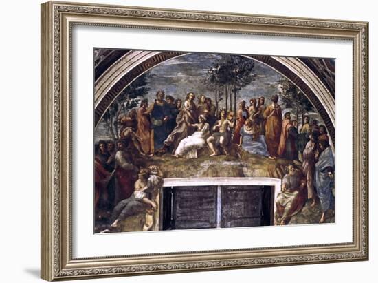 The Parnassus, from the Stanza Delle Segnatura, 1510-1511-Raphael-Framed Giclee Print