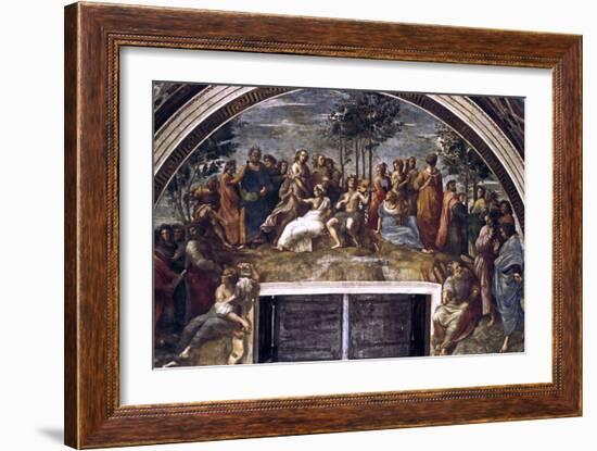 The Parnassus, from the Stanza Delle Segnatura, 1510-1511-Raphael-Framed Giclee Print