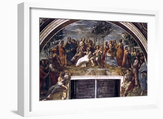 The Parnassus, from the Stanza Delle Segnatura, 1510-1511-Raphael-Framed Giclee Print