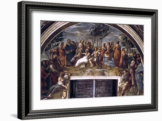 The Parnassus, from the Stanza Delle Segnatura, 1510-1511-Raphael-Framed Giclee Print