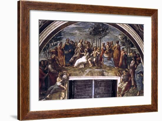 The Parnassus, from the Stanza Delle Segnatura, 1510-1511-Raphael-Framed Giclee Print