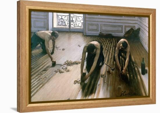 'The Parquet Planers', 1875. Artist: Gustave Caillebotte-Gustave Caillebotte-Framed Premier Image Canvas