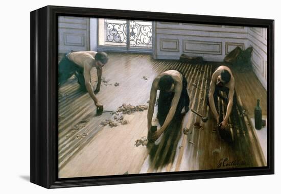 'The Parquet Planers', 1875. Artist: Gustave Caillebotte-Gustave Caillebotte-Framed Premier Image Canvas