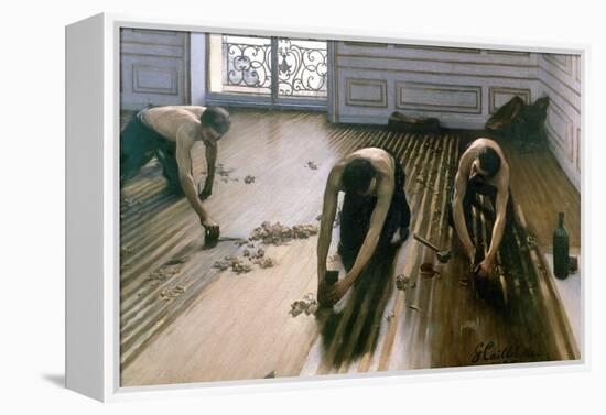 'The Parquet Planers', 1875. Artist: Gustave Caillebotte-Gustave Caillebotte-Framed Premier Image Canvas