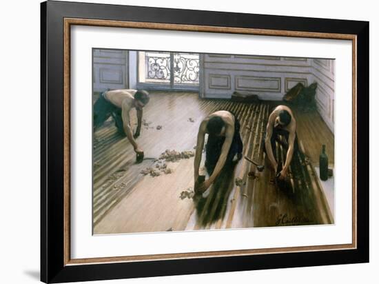 'The Parquet Planers', 1875. Artist: Gustave Caillebotte-Gustave Caillebotte-Framed Giclee Print