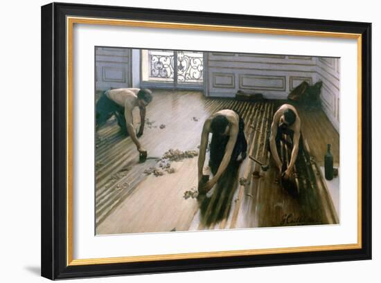 'The Parquet Planers', 1875. Artist: Gustave Caillebotte-Gustave Caillebotte-Framed Giclee Print