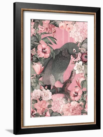 The Parrots Paradise Garden 3 Pastel Pink-Andrea Haase-Framed Giclee Print