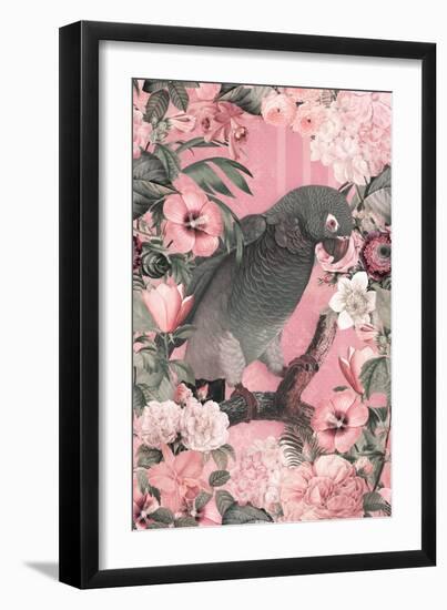 The Parrots Paradise Garden 3 Pastel Pink-Andrea Haase-Framed Giclee Print