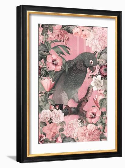 The Parrots Paradise Garden 3 Pastel Pink-Andrea Haase-Framed Giclee Print