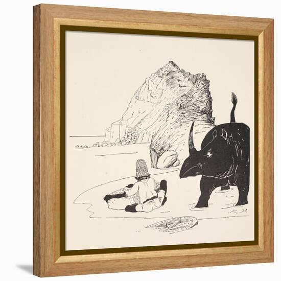 The Parsee Beginning to Eat His Cake on the Uninhabited Island-Rudyard Kipling-Framed Premier Image Canvas