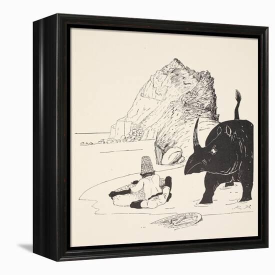 The Parsee Beginning to Eat His Cake on the Uninhabited Island-Rudyard Kipling-Framed Premier Image Canvas