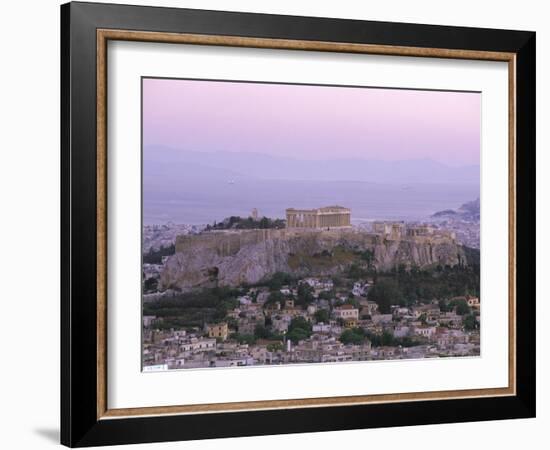 The Parthenon and Acropolis from Lykavitos, Unesco World Heritage Site, Athens, Greece, Europe-Gavin Hellier-Framed Photographic Print