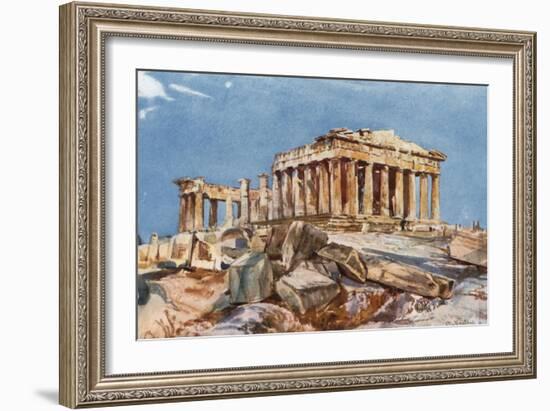 The Parthenon from the Northern End of the Eastern Portico of the Propylaea-John Fulleylove-Framed Giclee Print