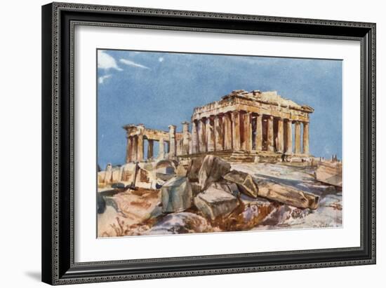 The Parthenon from the Northern End of the Eastern Portico of the Propylaea-John Fulleylove-Framed Giclee Print