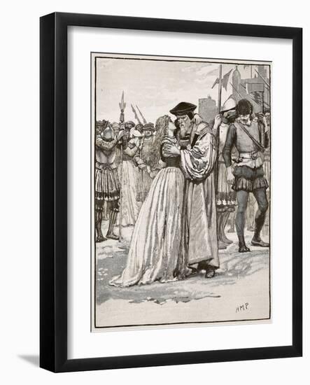 The Parting of Sir Thomas More and His Daughter-English School-Framed Giclee Print