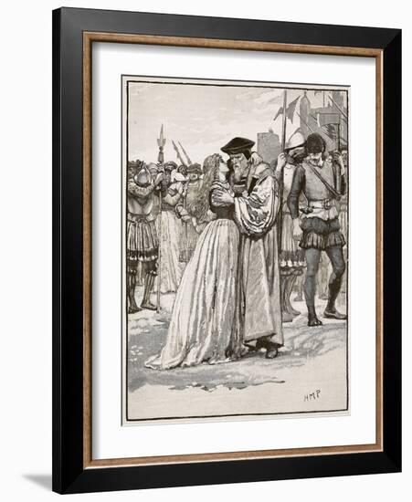 The Parting of Sir Thomas More and His Daughter-English School-Framed Giclee Print