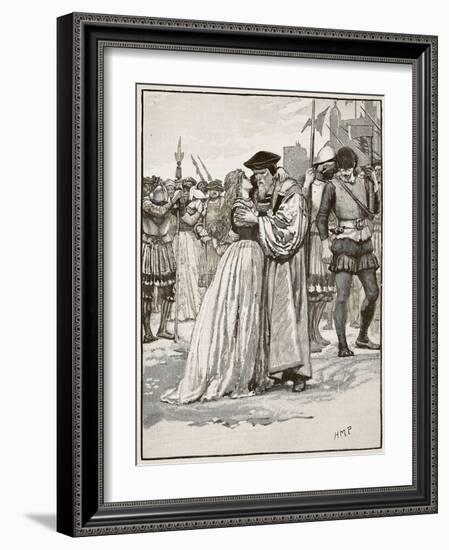 The Parting of Sir Thomas More and His Daughter-English School-Framed Giclee Print