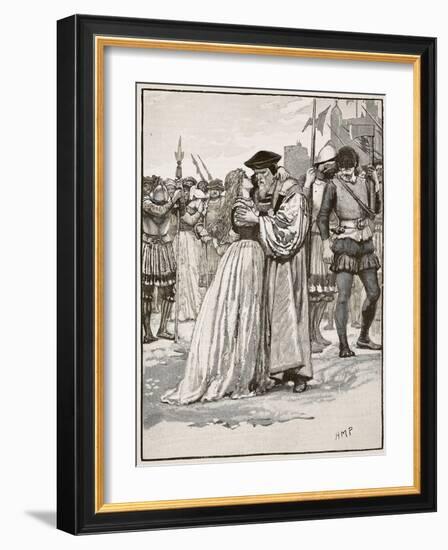 The Parting of Sir Thomas More and His Daughter-English School-Framed Giclee Print