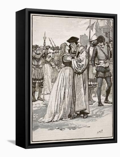 The Parting of Sir Thomas More and His Daughter-English School-Framed Premier Image Canvas