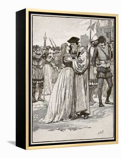 The Parting of Sir Thomas More and His Daughter-English School-Framed Premier Image Canvas