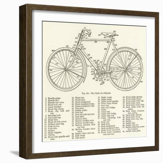 The Parts of a Bicycle-null-Framed Giclee Print