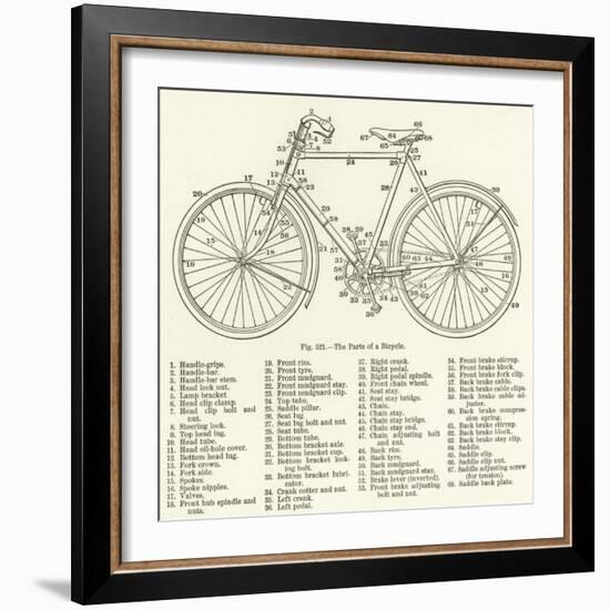 The Parts of a Bicycle-null-Framed Giclee Print