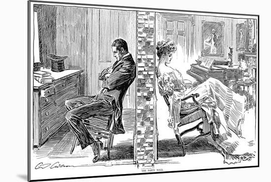 The Party Wall-Charles Dana Gibson-Mounted Giclee Print