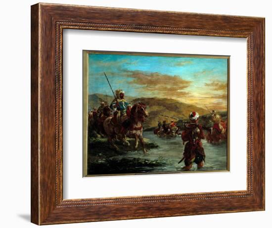 The Passage of a Gue in Morocco. Painting by Eugene Delacroix (1798-1863), 1858. H S/T. Dim: 0.60 X-Ferdinand Victor Eugene Delacroix-Framed Giclee Print